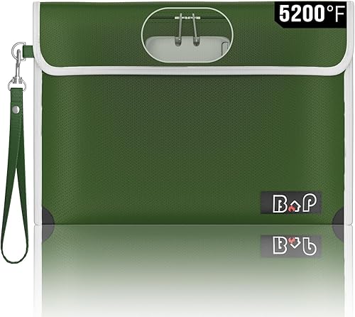 Bolsa ignífuga con candado  4200 F con aislamiento térmico, bolsa de dinero impermeable ignífuga con cremallera, bolsa de documentos ignífuga para