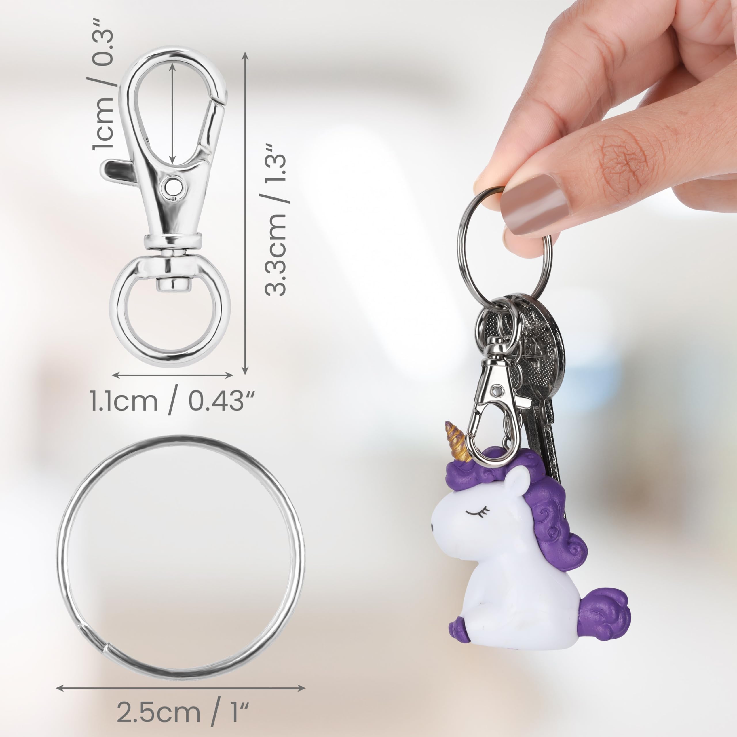 Lot De 40 Mousquetons Pivotants En Zinc - Noir, Or, Argent - Pour Porte-clés, Bijoux, Bricolage, Sacs