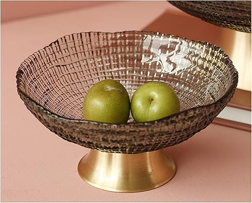 Miniatura 6 de Frutero para encimera de cocina, cesta de frutas, platos de exhibición de caramelos, cuenco de fruta de frutas ligero de vidrio de viento de lujo