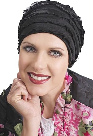 Headcovers Unlimited Ruffle Sleep Cap for Women - Cancer, Chemo, Hair Loss Sleeping Caps
