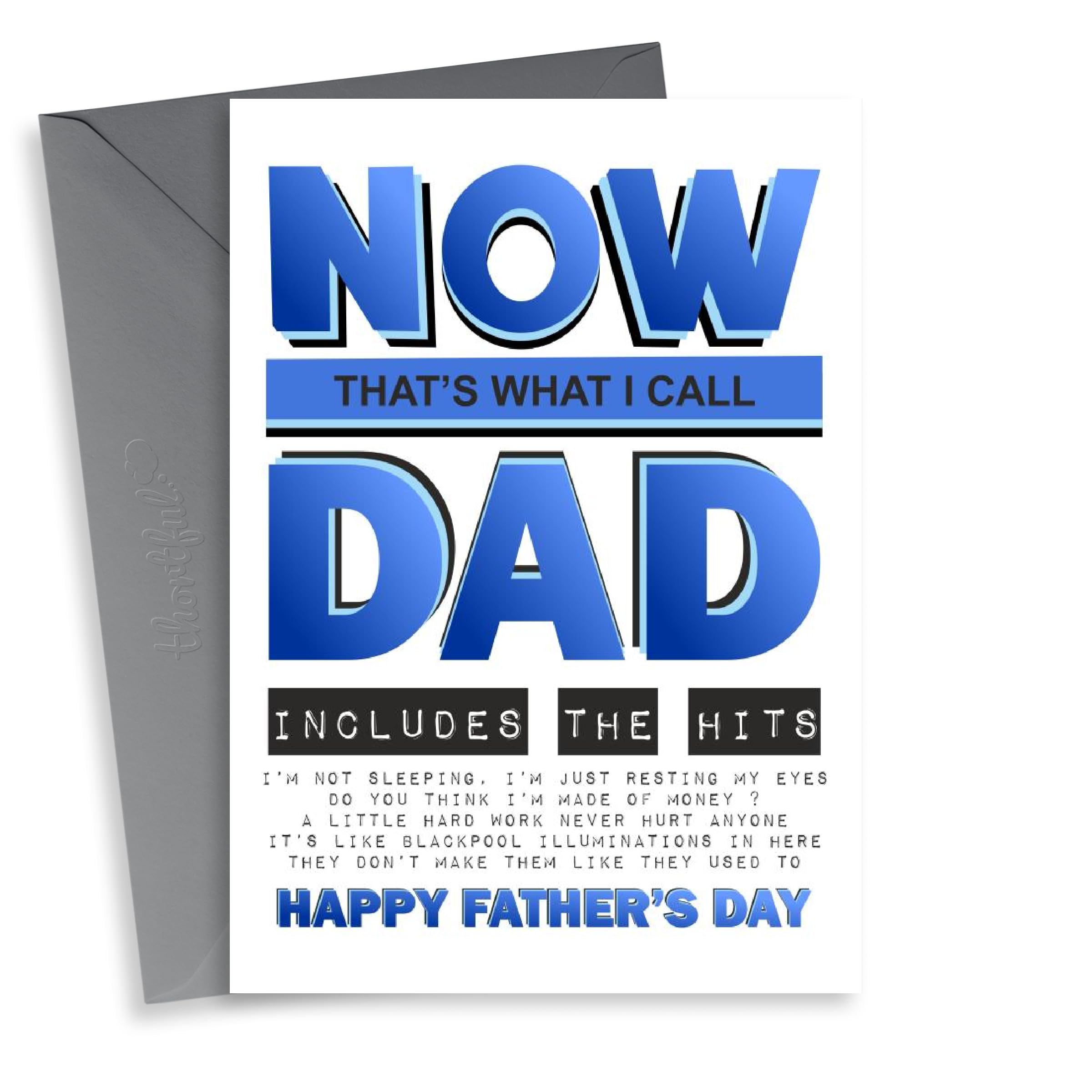 Funny Typography Fathers Day Card - Now Music - Now That's What I Call Dad
