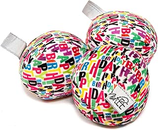 Midlee Plush Birthday Balls Dog Toy- Set of 3 (Large)