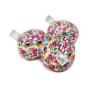 Midlee Plush Birthday Balls Dog Toy- Set of 3 Large
