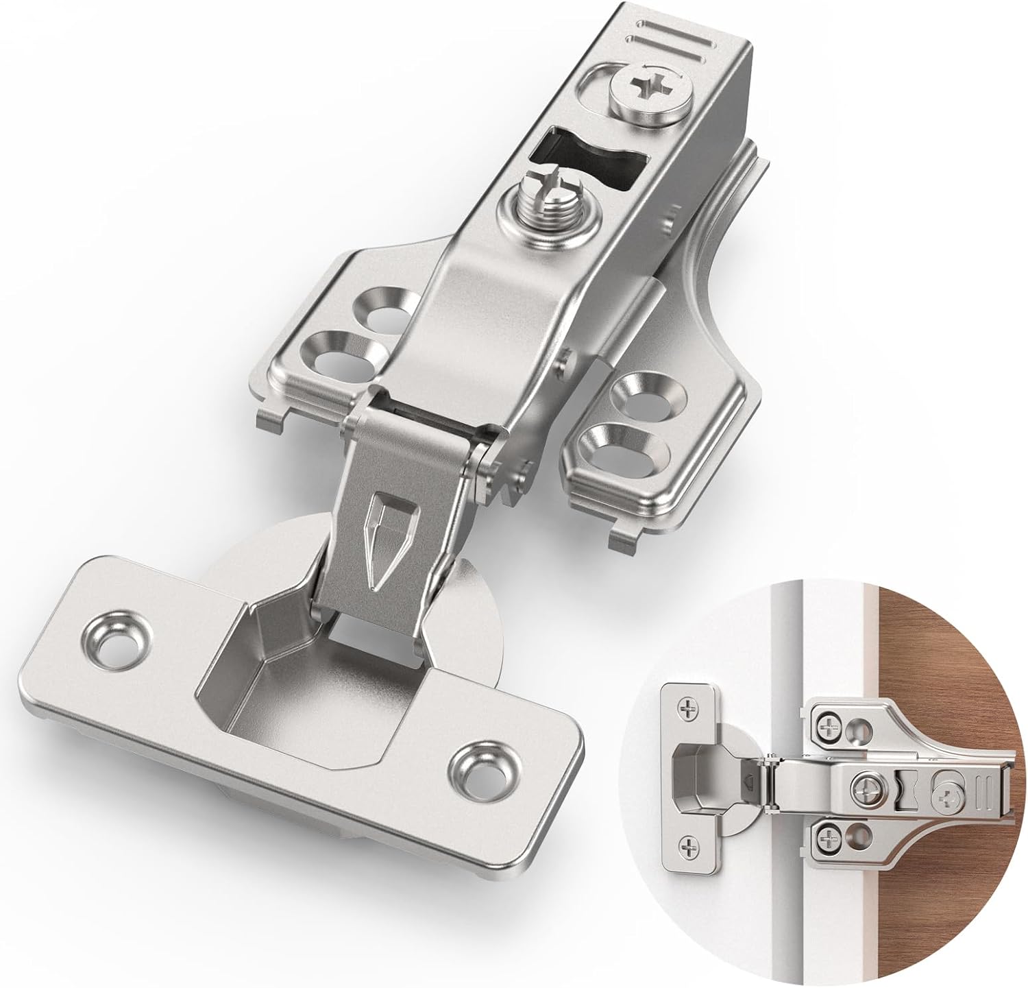 25 Pairs 50 Packs Full Overlay Cabinet Hinges,3/4 inch Face Frame Soft Close Hinges with Hydraulic Damper,Concealed 3D Adjustable for Face Frame&Frameless Cabinets