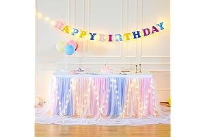 6ft Rainbow Gender Reveal Table Skirt for Parties