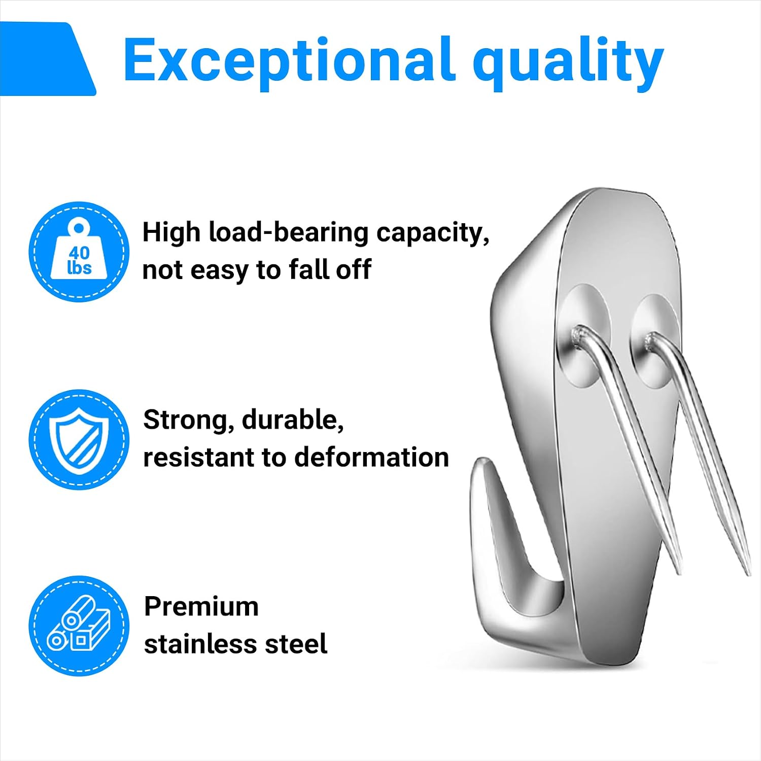 20 Pcs Cubicle Hooks - Fabric Panel Wall Clips for Hanging Coats, Pictures, Supports up to 40 lbs (Silver) image 4