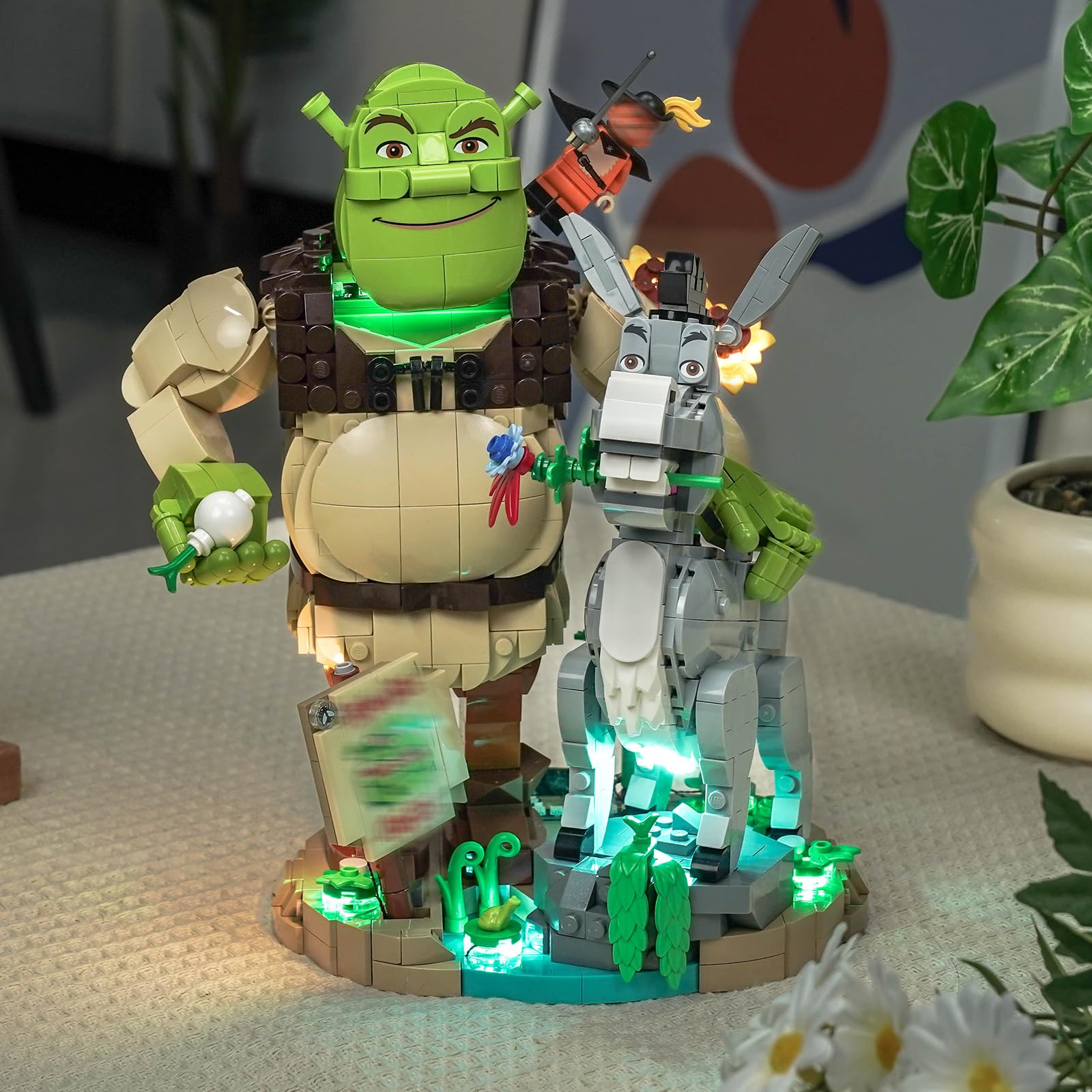 LocoLee Licht Kit kompatibel mit Lego Shrek, Esel und Der Gestiefelte Kater, (kein Modell, nur Licht) Dekorative Beleuchtung Set Compatible with Lego 72423 Shrek, Donkey & Puss in Boots