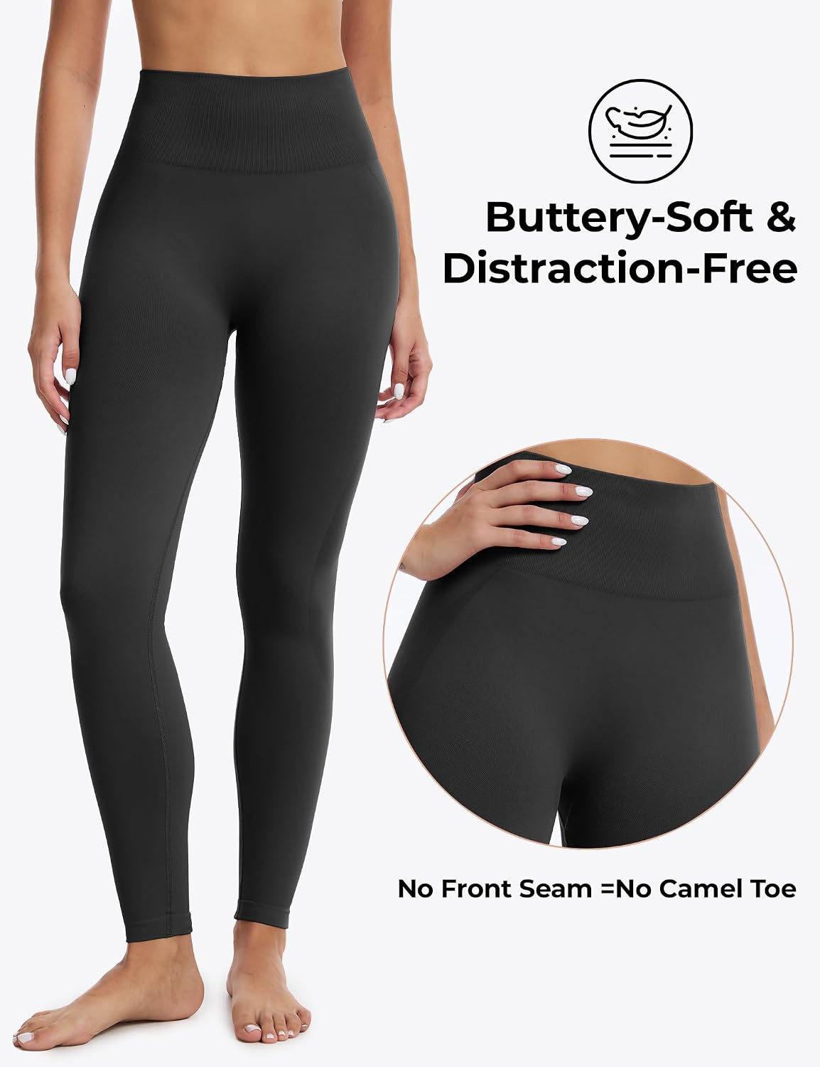 Seamless High Waisted Leggings for Women - Squat Proof Tummy Control Pants image 3