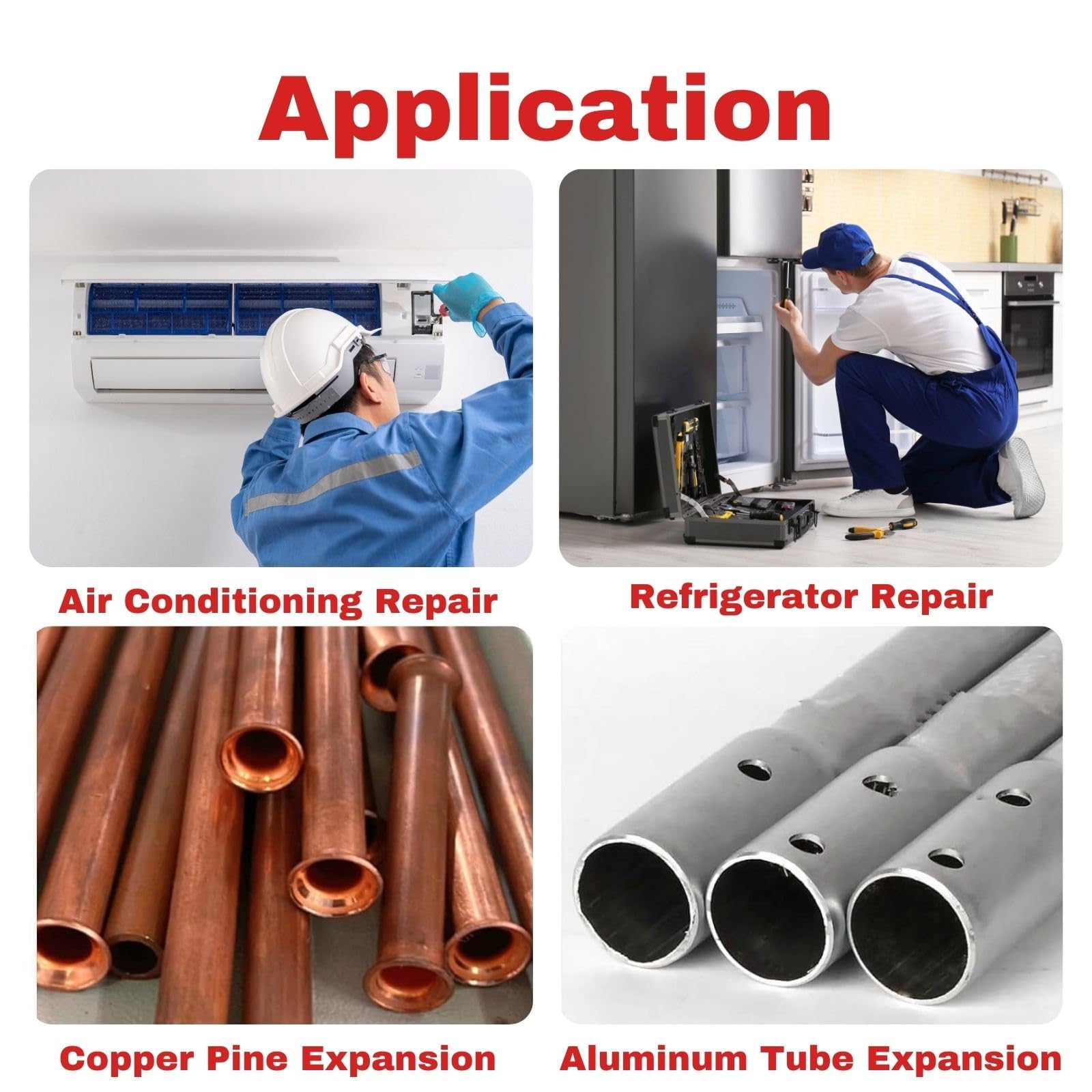 Jadeshay Espansore per Tubi,5 in 1 Punte per Trapano Multifunzione HVAC Strumento di Espansione per Tubi in Rame per Condizionatore d'aria y Espansore, Dimensioni 1/4" 3/8" 1/2" 5/8" 3/4"