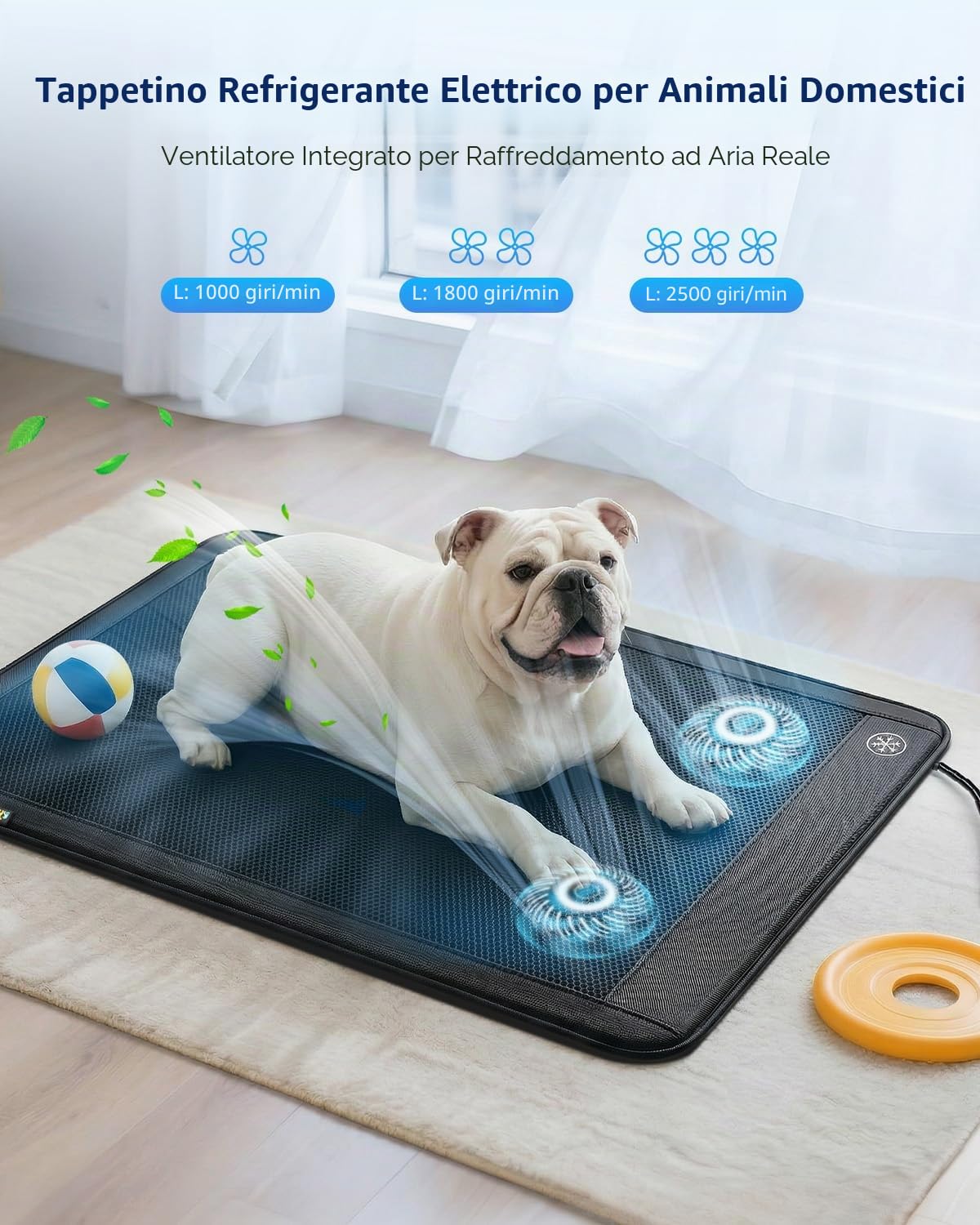 Tappetino refrigerante elettrico per cani, 76,2 x 61 cm, tappetino di raffreddamento per animali domestici per interni per cani e gatti, 3 livelli di raffreddamento, funzionamento ultra silenzioso