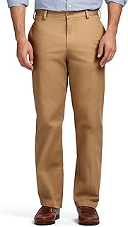 Men's American Chino (Inert Flat-Front or Pleated) Classic-Fit Pants, English Khaki, 36W x 29L