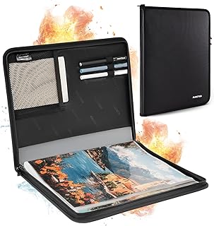 Ultimate Protection: Fireproof & Water-Resistant 11"x14" Art Portfolio (30 Pockets)