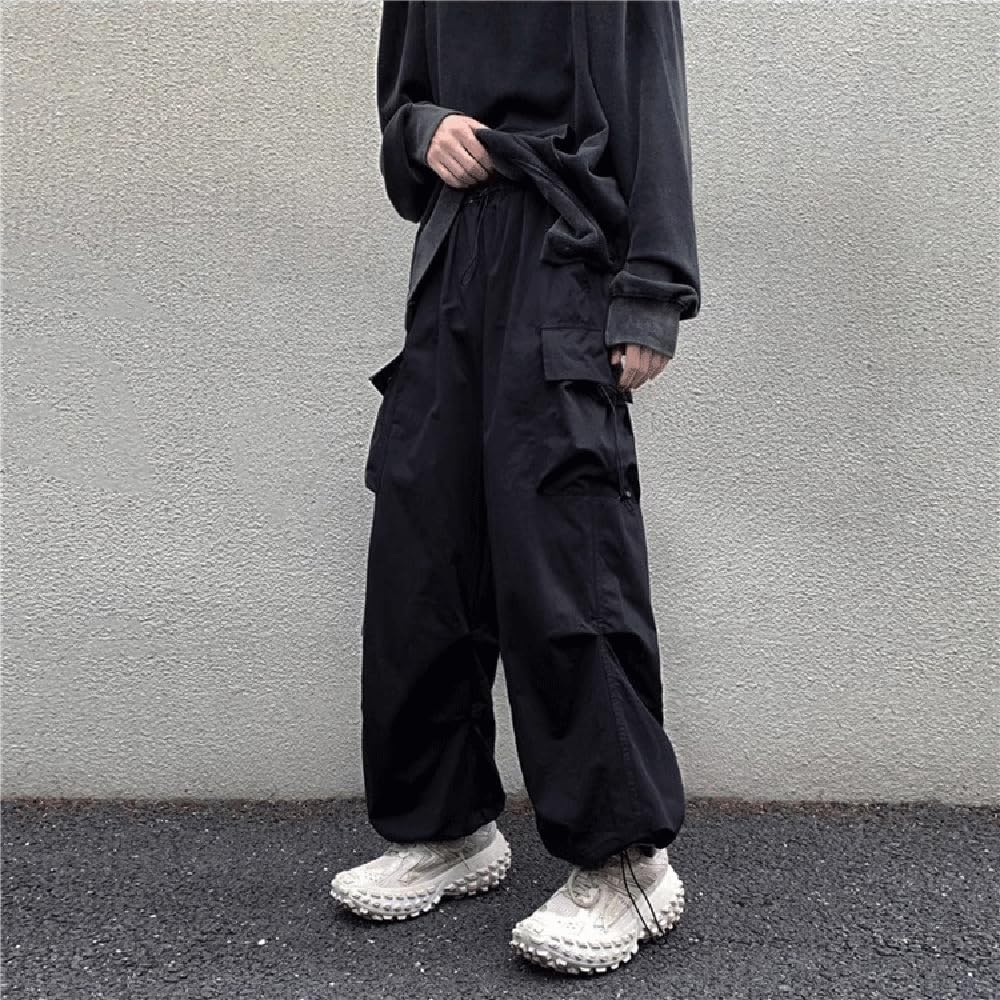 Men Baggy Cargo Pants Trendy Casual Parachute Pants Loose Fit Harem Pants with Pockets Y2K - Image 3