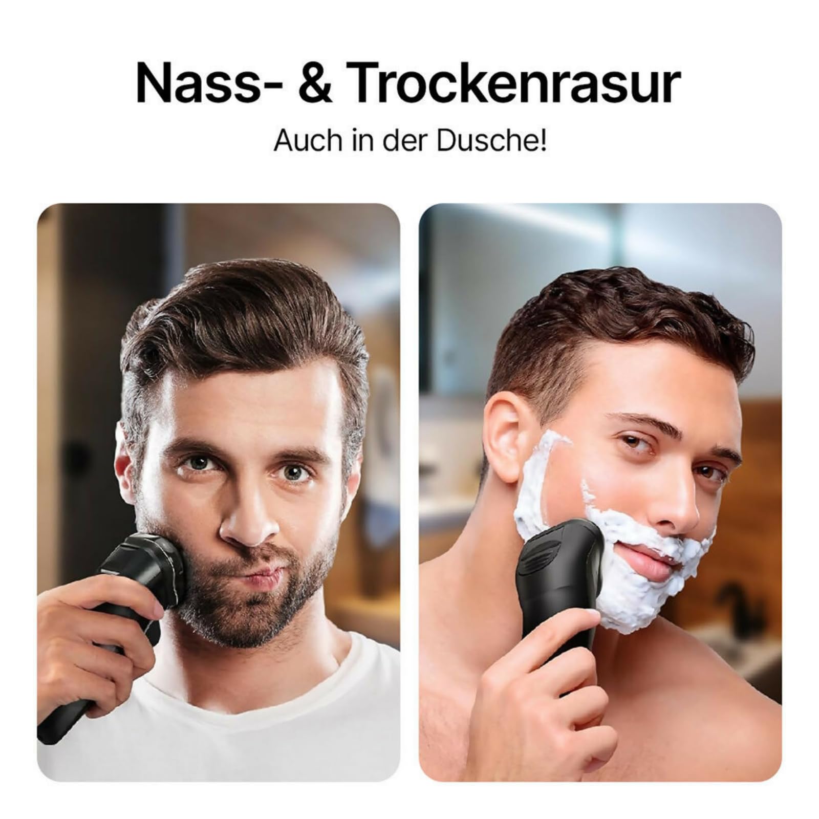 ProCut – Präzise 4D-Klingen und integrierter Trimmer für eine gründliche und angenehme Rasur，Elektrischer Rasierer，Geeignet für Nass und Trockeneinsatz