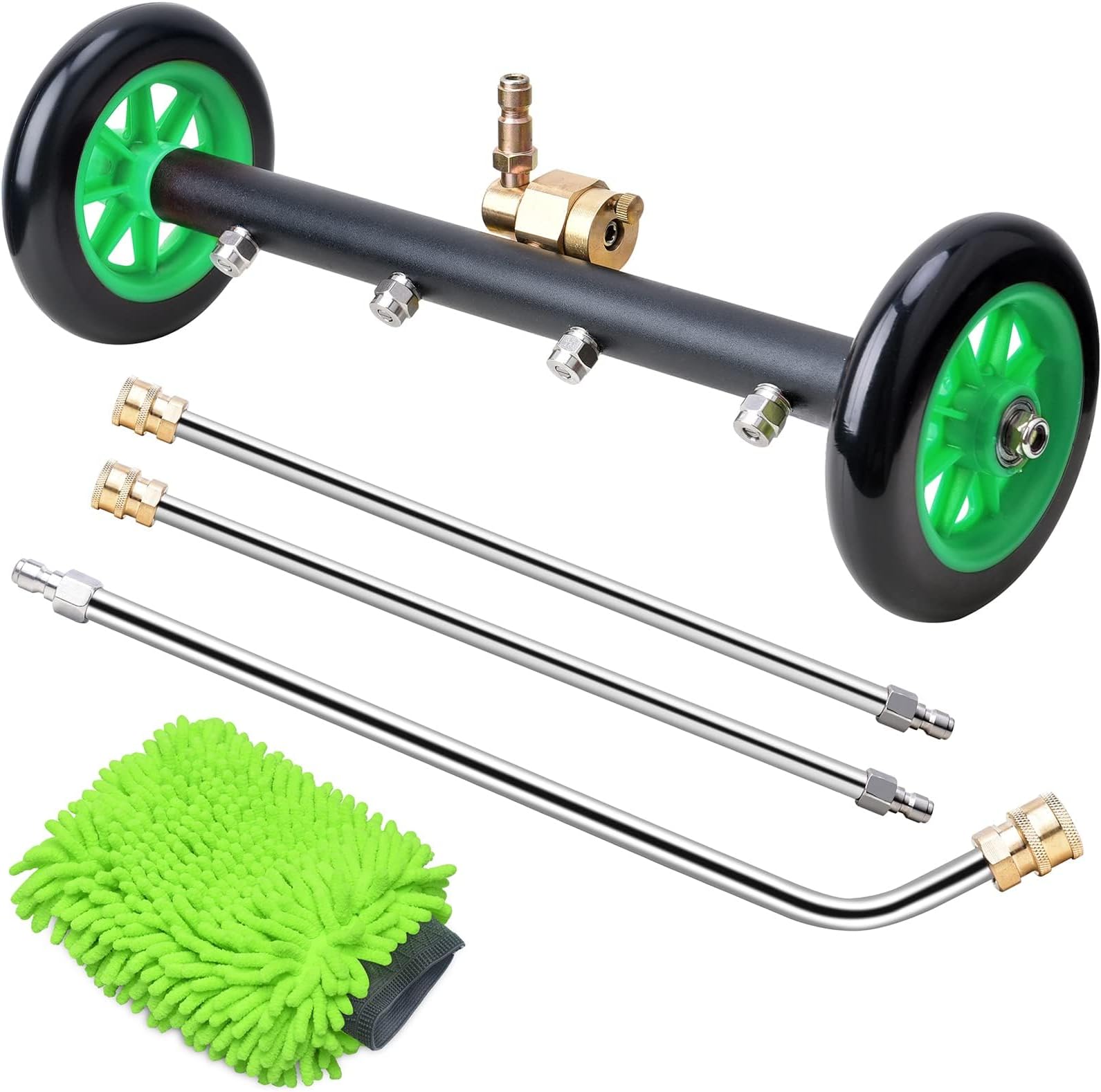 Eveage Warmq 4000Psi Pressure Washer Undercarriage Cleaner Water Broom, Power Attachment W/ Extension Rods - Sprayer 16 Inch