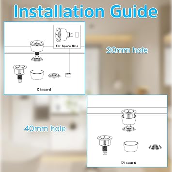 Universal Toilet Flush Button Kit, Dual Flush Toilet Cistern Flusher Parts Push Button, Toilets Push Buttons Flusher Replacement for 20mm 40mm Lid Hole