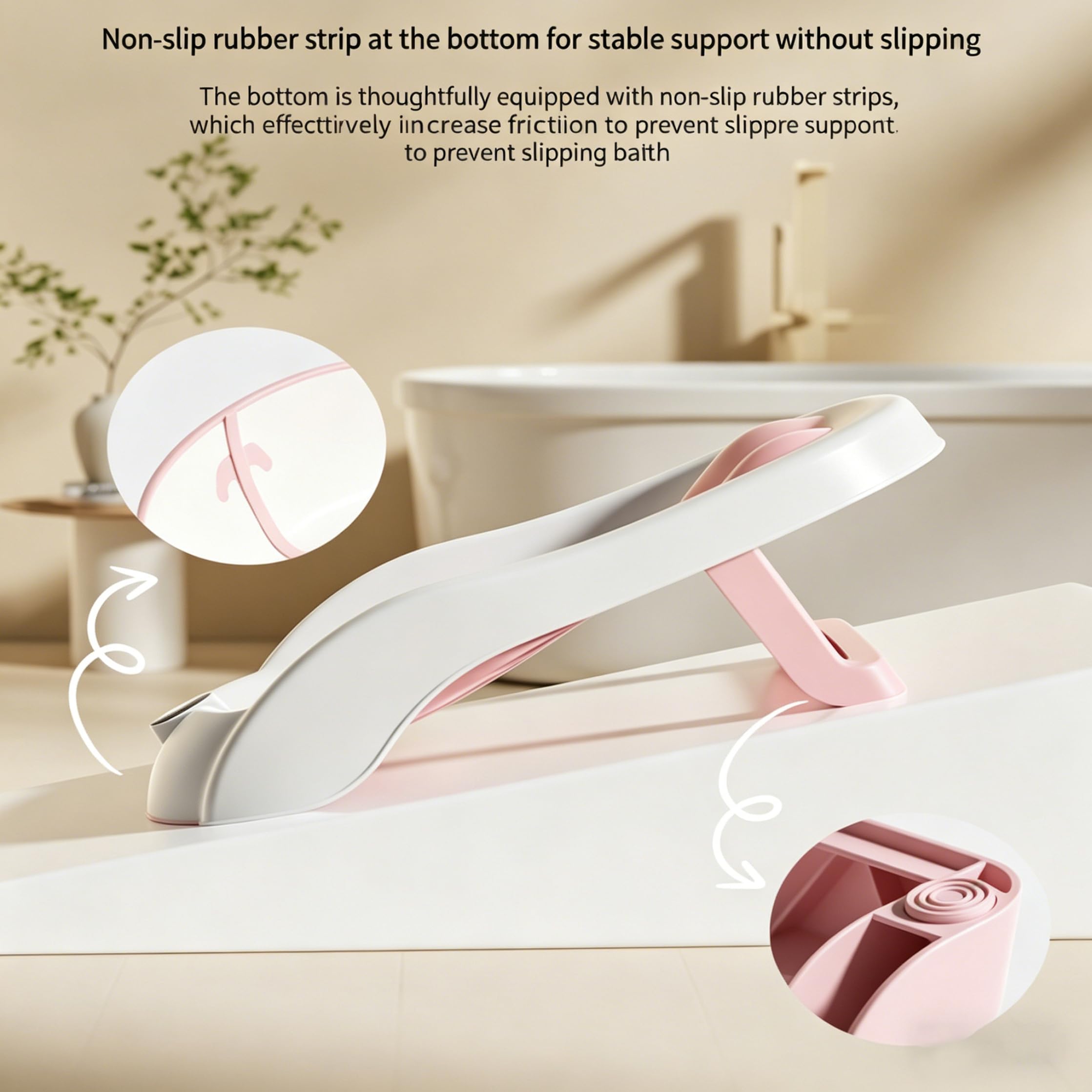 Soporte para baño de bebé, bañera para bebé con pantalla digital de temperatura y drenaje, asiento plegable antideslizante para bañera para recién nacidos, producto para bebés.