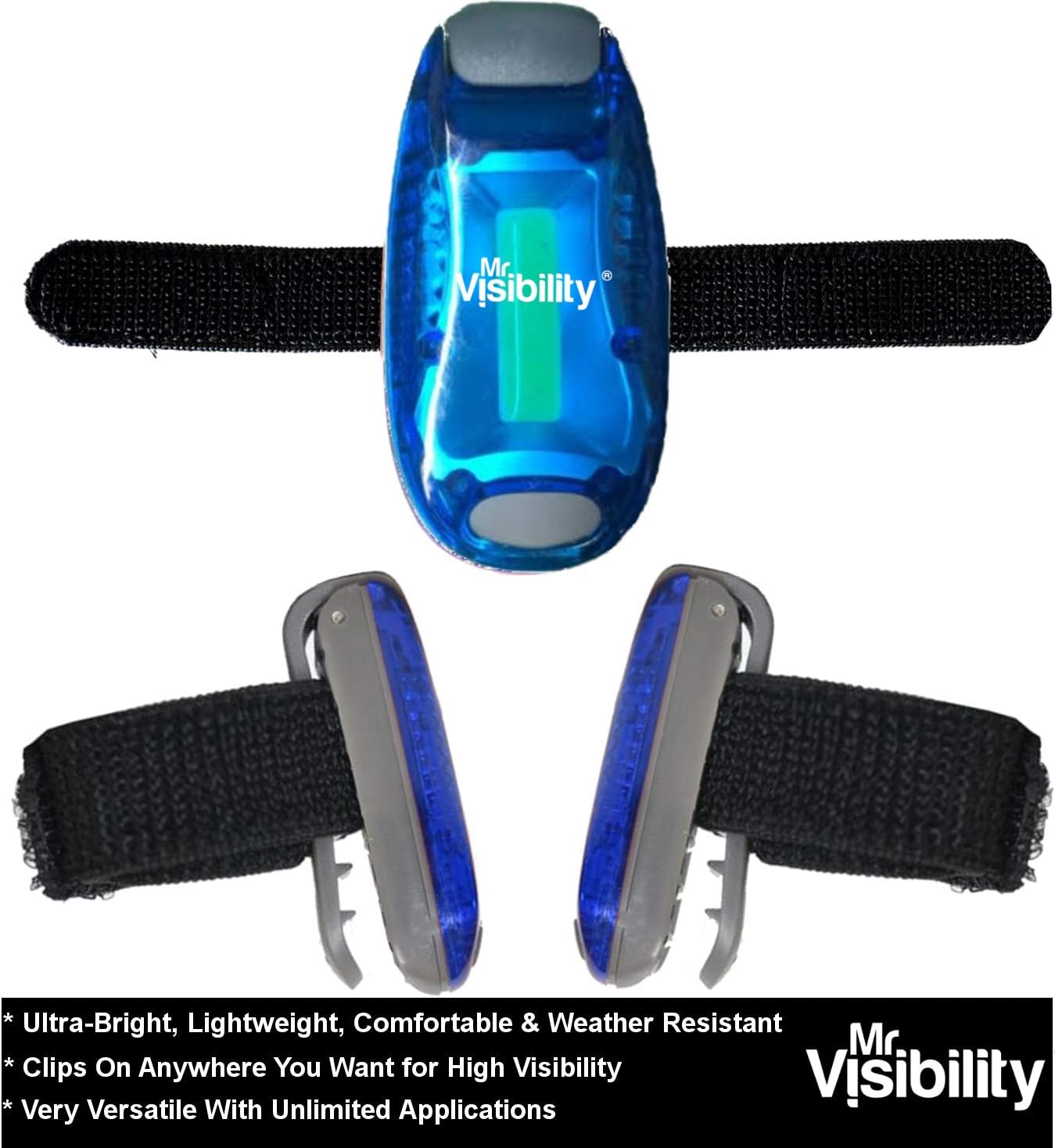 LED Safety Light 2-Pack | Clip On Strobe Flashing Running Lights for Runners, Night Walking, Dogs, Bike | The Brighter High Visibility Reflective Gear for Cycling Accessories, Dog Collar, Vest, Kids