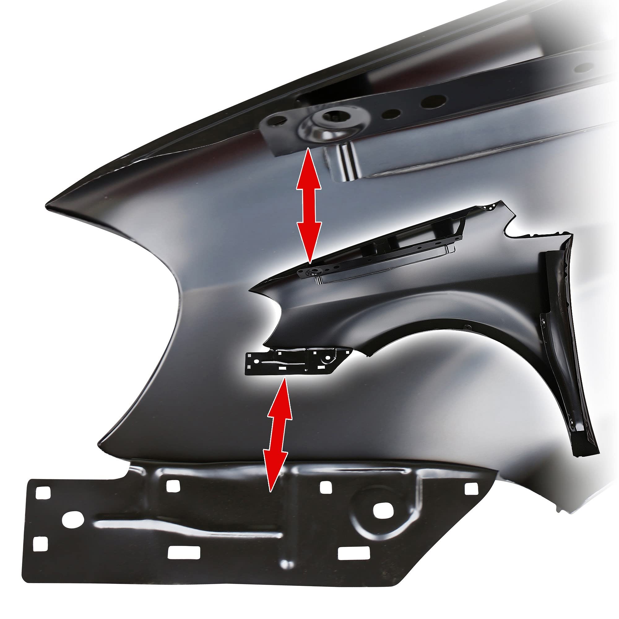 ATEC Germany 1x Kotflügel vorne rechts ohne Blinkerloch Kompatibel mit VW TOURAN (1T1, 1T2)