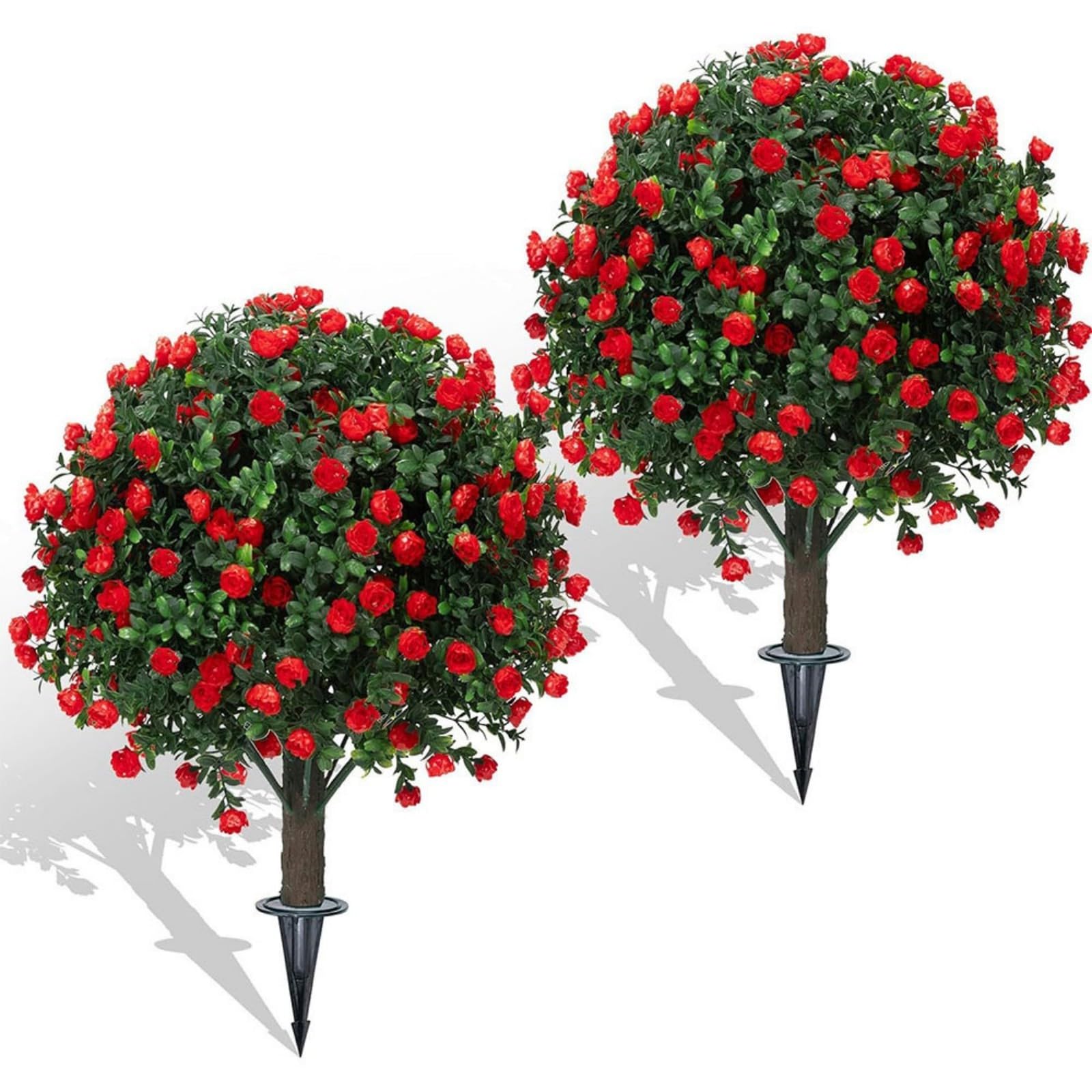 Kangnice 2X Realistic Grape Lavender Bushes Fade Immune Polyethylene Substance Easy Assembly Decorative Bushes for Coffeeshop Incidents Removable Stake Outdoor Deck