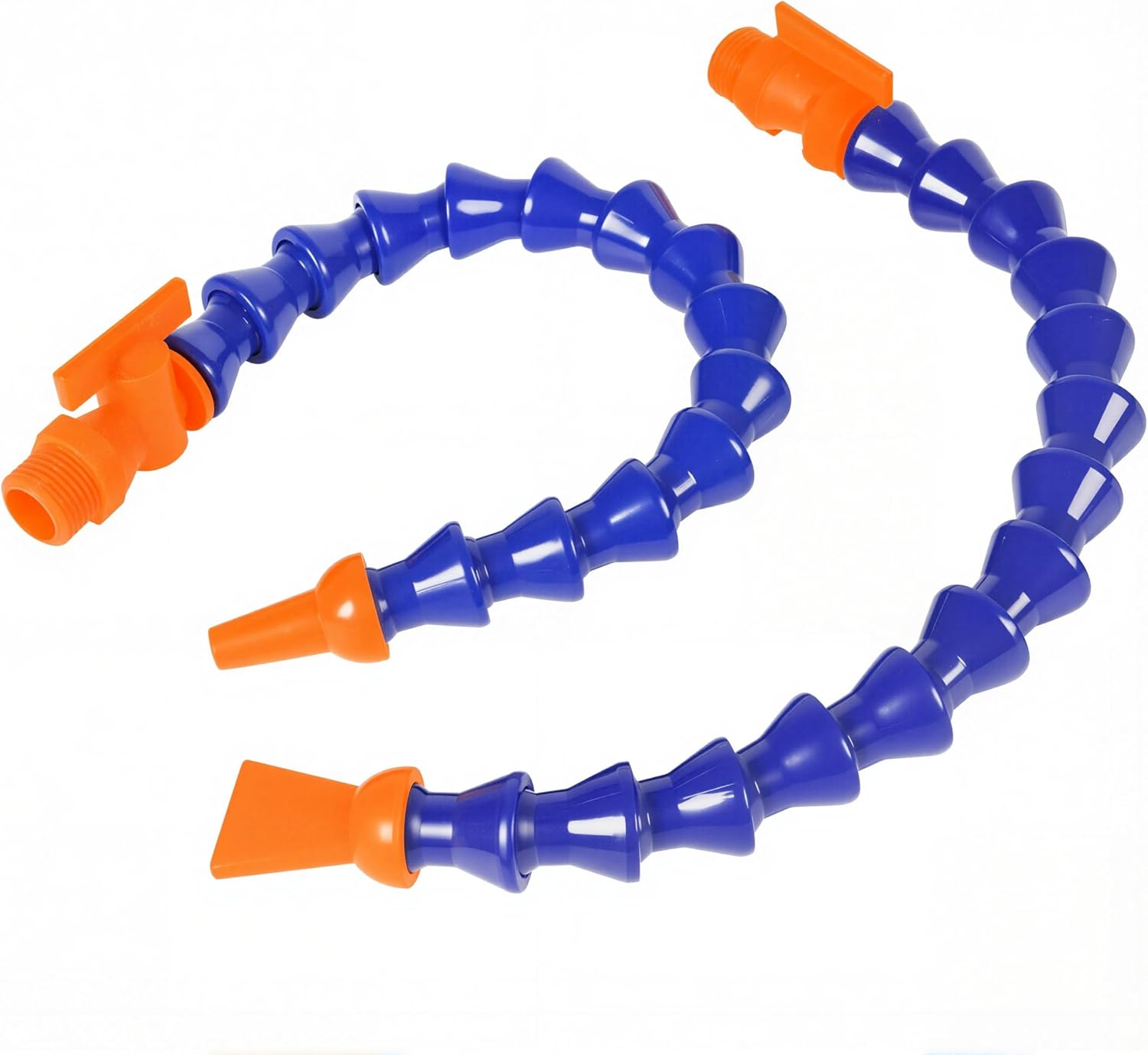 YXQ 12Pcs 1/2PT Flexible Water Oil Coolant Pipe Hose+Switch 16.2-inch (6 Round+6 Flat) Nozzles Adjustable Body Plastic