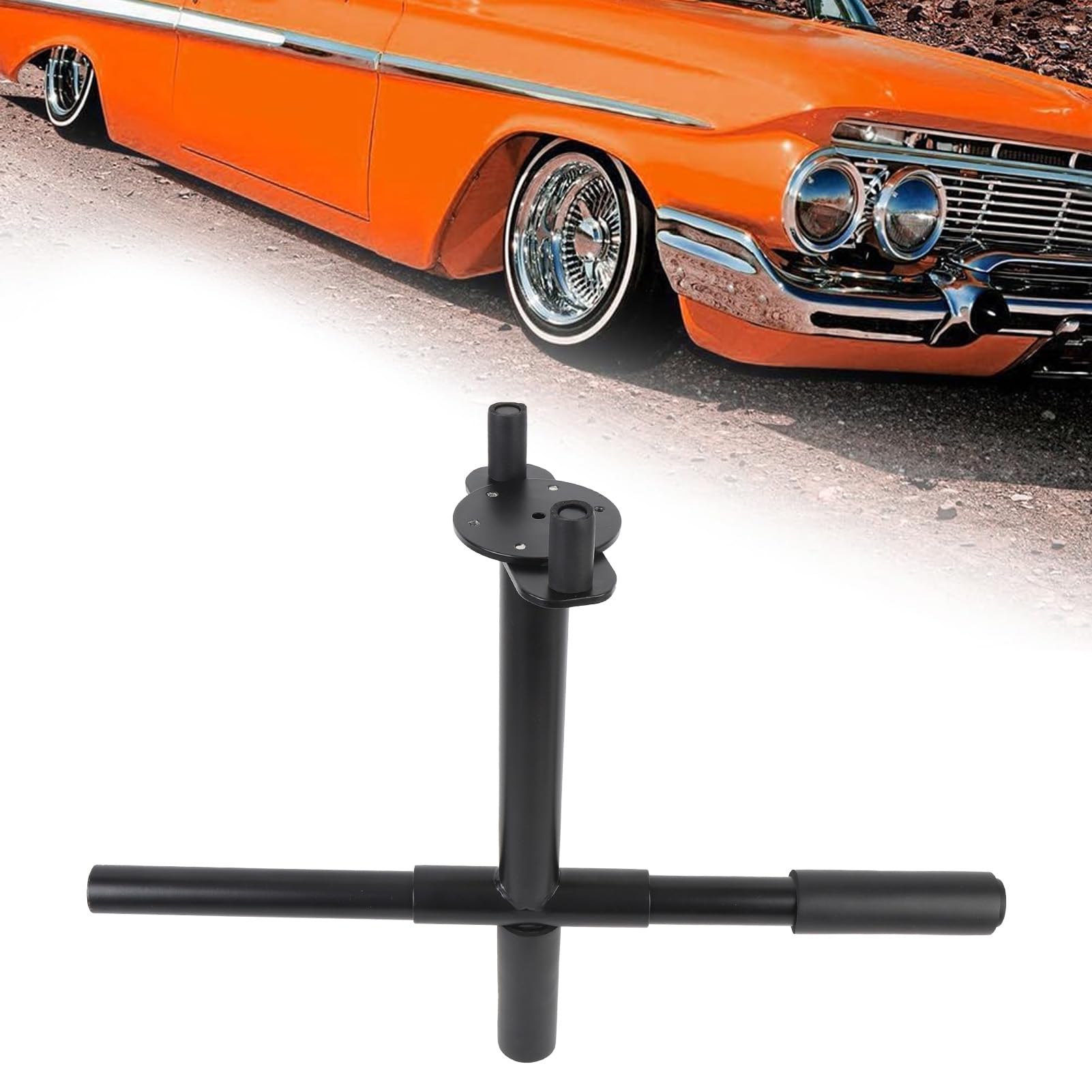 Qqmora Herramienta de Desmontaje de Ruedas de Alambre, Removedor Manual de Ruedas Lowrider, Herramienta Giratoria de Cubo de Neumático de 2 y 3 Barras, Antideslizante, Anillos de Cojín