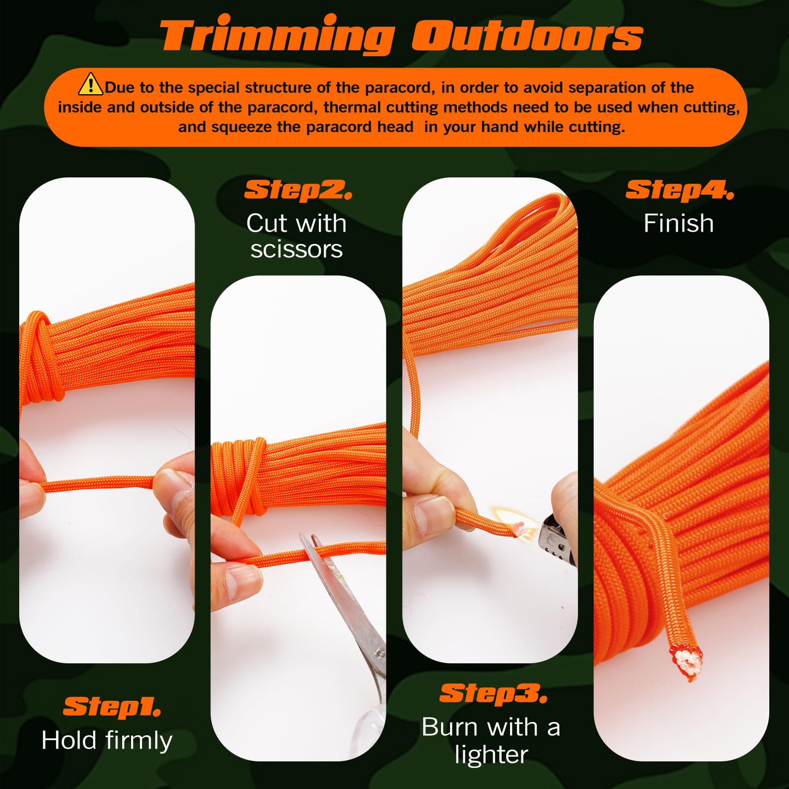 VABNEER 5 Rotoli x 33ft/10m di Paracord, Paracord 4mm, 7 Fili Core Paracord 550 fino a 250 kg