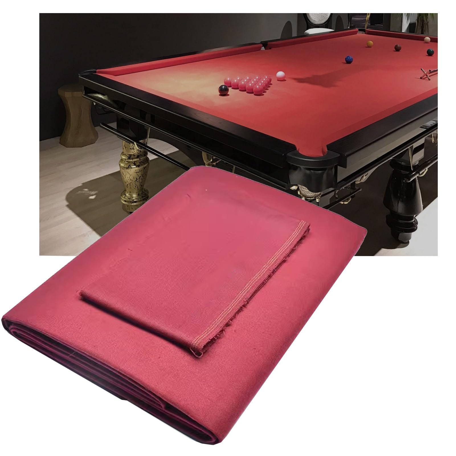 Panno da Biliardo Feltro per Tavolo da Biliardo Ad Alta velocità da 9 Piedi, Kit di Sostituzione di 6 Strisce di Tessuto da Biliardo Pretagliato per Hotel, Club, Sale Giochi Domestiche