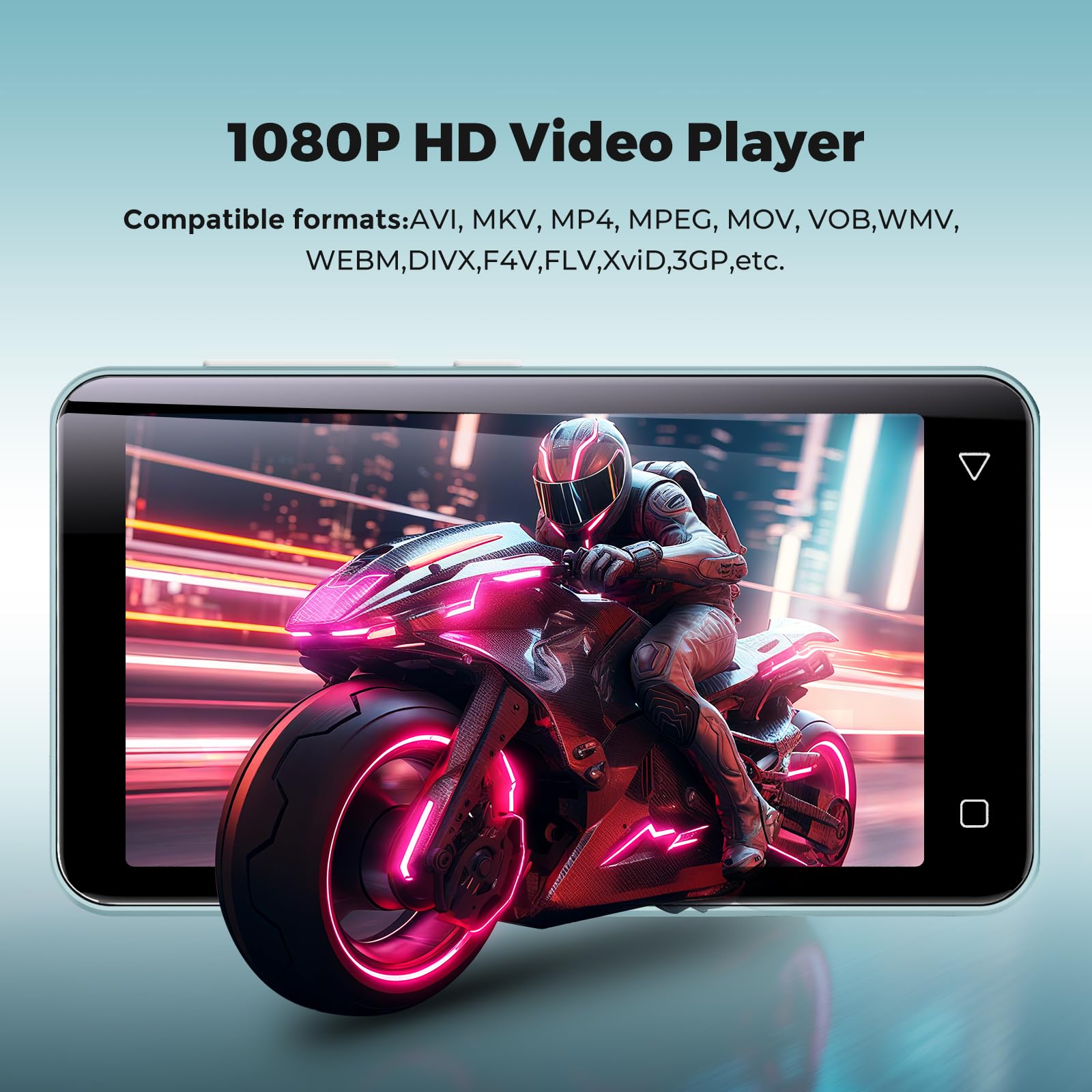160GB MP3 Player mit Bluetooth und WiFi, innioasis Musik Player mit Spotify, Amazon Music, 4" Touchscreen Android MP4 MP3 Player für Kinder, Audible, Spotify Kinder Hellblau-Weiß