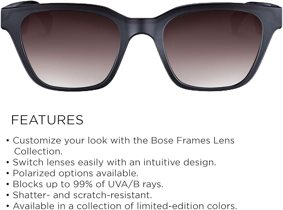 Bose Lentes de óculos de sol espelhadas em ouro rosa, lentes de