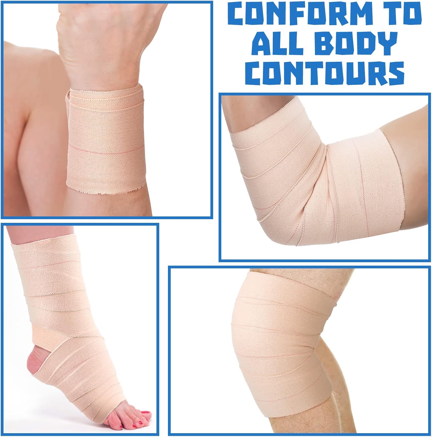 Nuanchu 16 Rolls Self Adhesive Cohesive Wrap Elastic Bandage, Horse Tape & Vet Tape for Pet, Cat & Dog, Athletic Wrap for Gym, Boxing, Ankle, Wrist & Knee Support(3 Inch x 5 Yard)