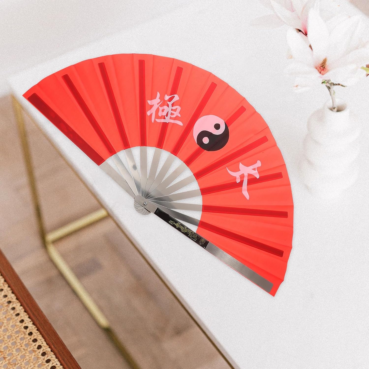 Traditional Folding Hand Fan for Martial Arts Performance and Dance