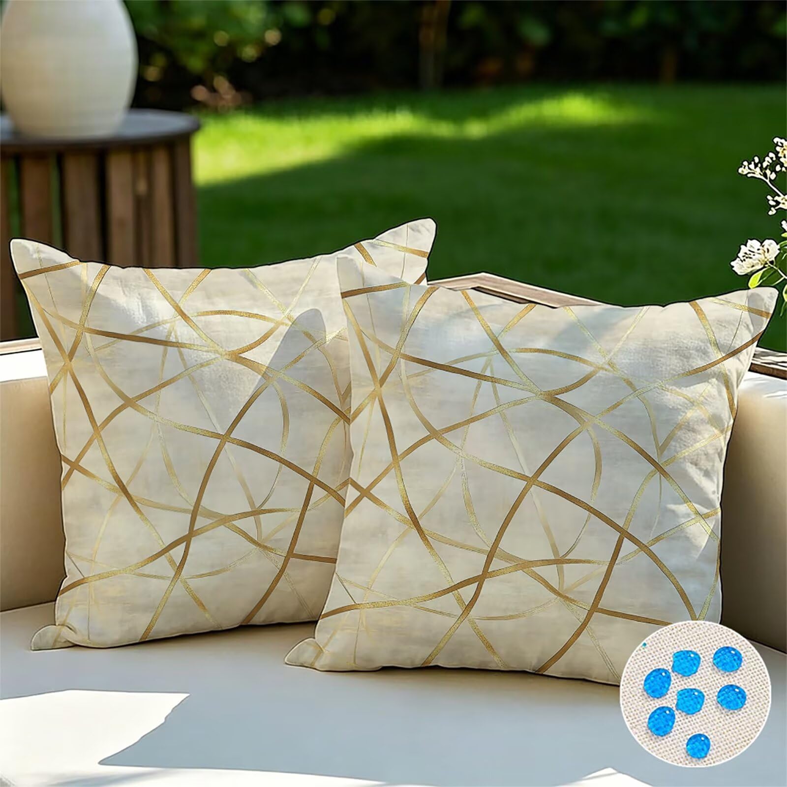 Federe Cuscini Divano 65x65 cm Oro Cuscino Divano Velluto Decorativo Set da 2, con Cerniera Moderno Cuscini da Esterno Impermeabili Federa Cuscino per Divani Camera de Letto Soggiorno Auto dj-705