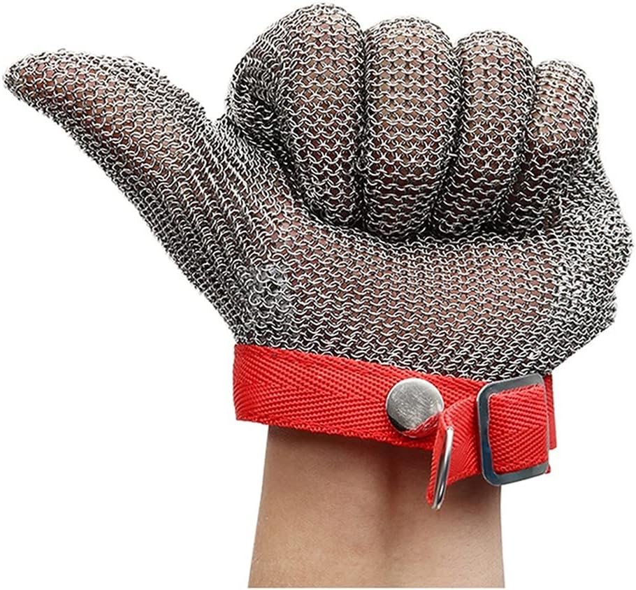 CXKJP Cut Resistant Gloves for Men Women, Mechanical Workshop Laboratory Safety Work Stainless Steel Chain Gloves (Size : XL/A Pack of one)