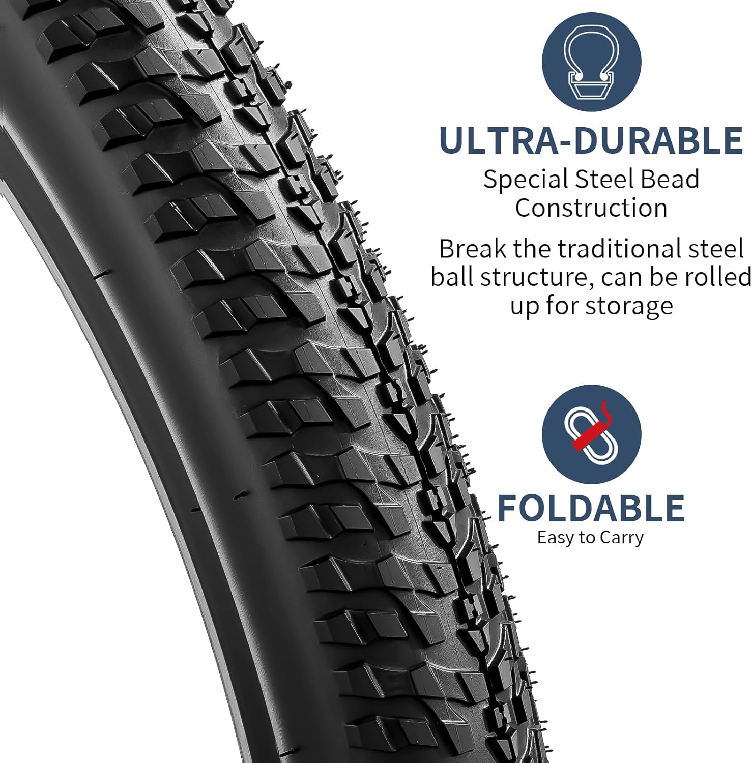 YUNSCM 2-PCS 20" Bike Tires 20x2.35/60-406 Compatible with Mountain Bike 20 X 2.35 Bicycle Tires