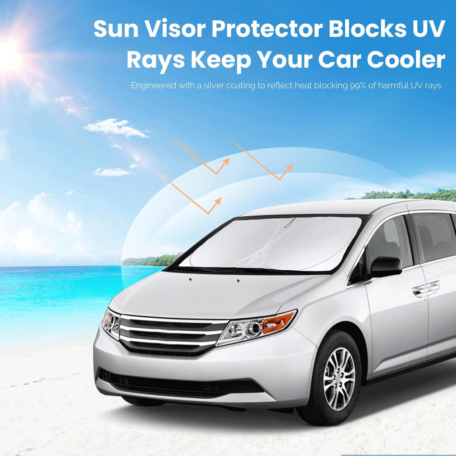 Windshield Sun Shade for Honda Odyssey 2018-2025 2026 Sunshade Sun Visor image 4