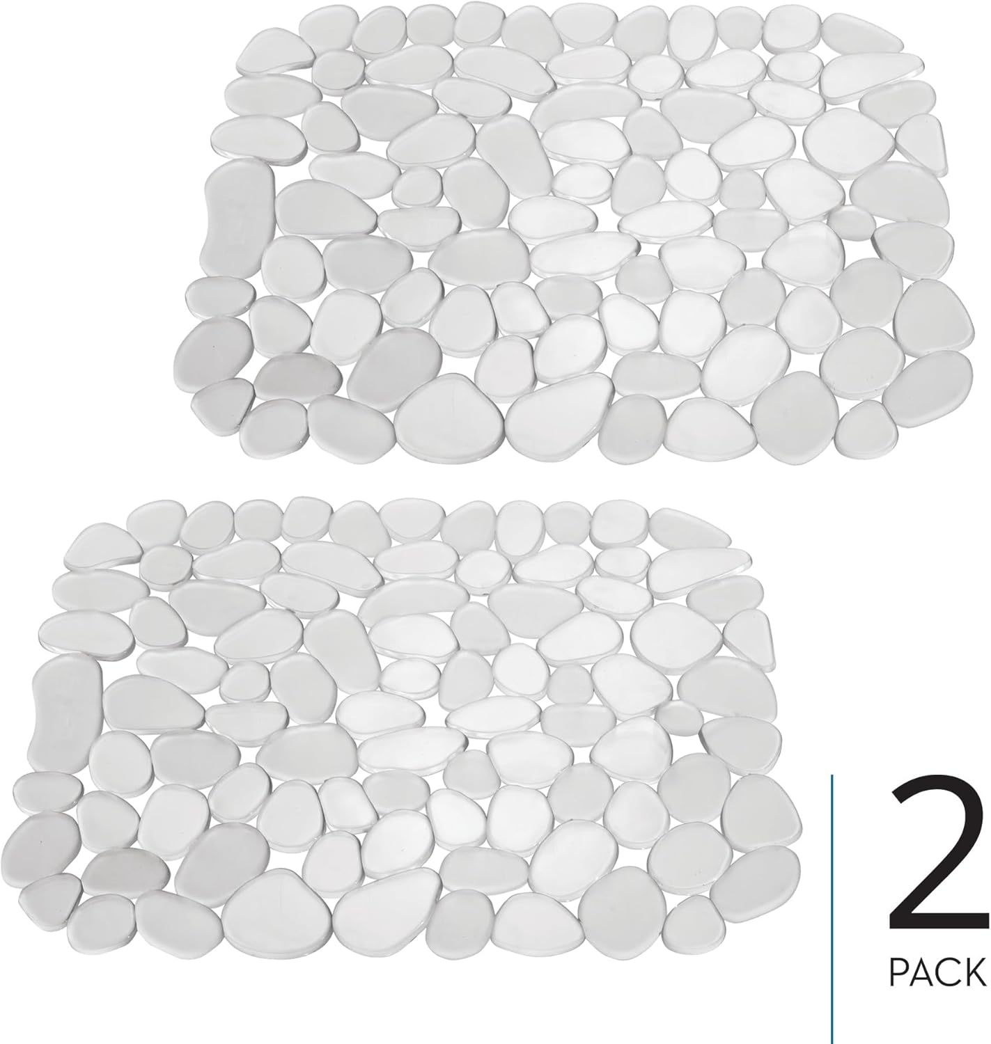 iDesign Pebblz Sink Protector - Kitchen Sink Mat for Bottom of Sink - Set of 2 - Clear