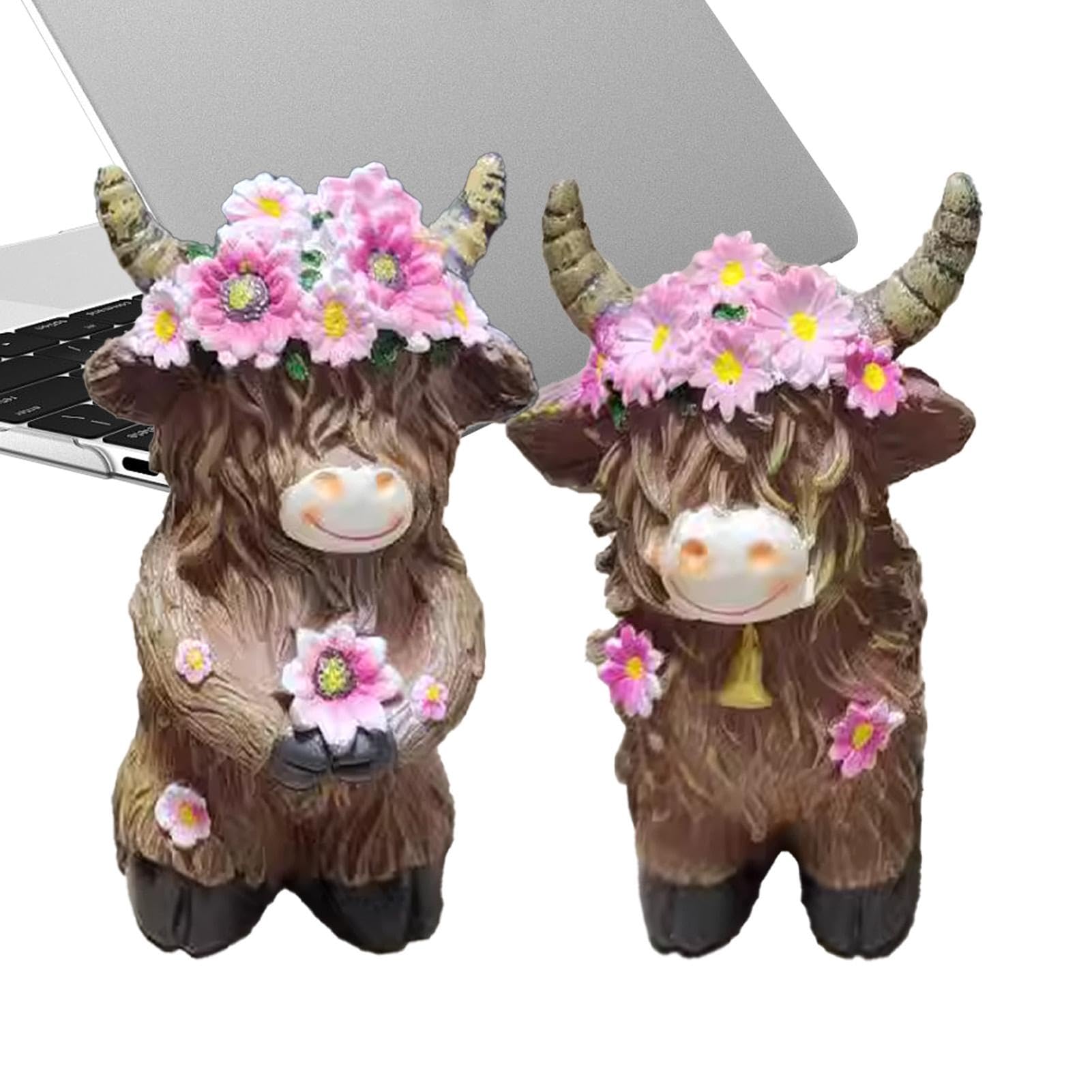 Luce notturna a LED colorata a forma di mucca delle Highlands, lampada da comodino in resina a forma di animale, decorazione per la camera da letto e
