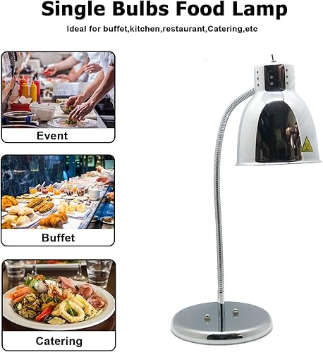 Miniatura 3 de Lámpara de calor de alimentos de mesa con bombillas individuales, calentador de alimentos, lámpara de calefacción de buffet para estación de tallado