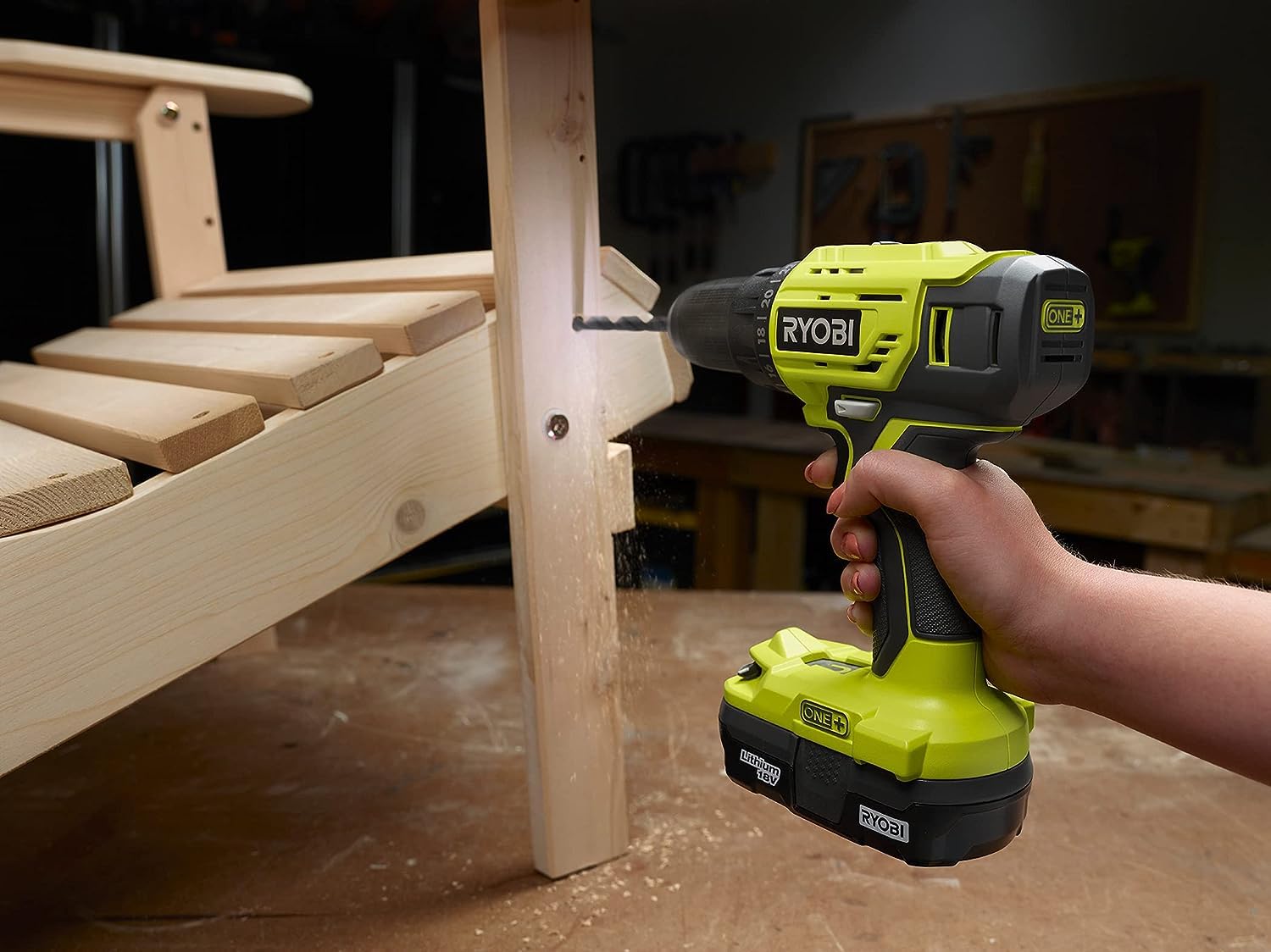 Ryobi R18DD4-0 Perceuse-visseuse sans fil à 2 vitesses One+ 18 V Mandrin à serrage rapide 13 mm (sans batterie et sans chargeur)