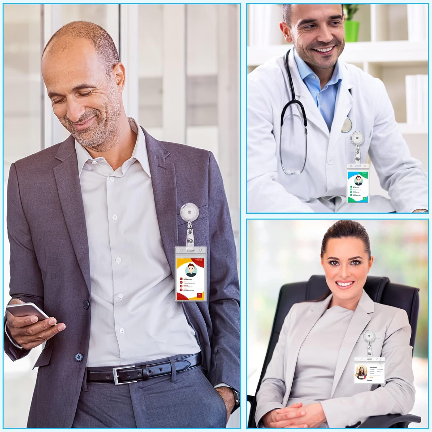 50 Pack Badge Reels Retractable with Swivel Alligator Clip Retractable Badge Holder Reels for Students, Teachers, Office Workers (Translucent Clear) - Image 7