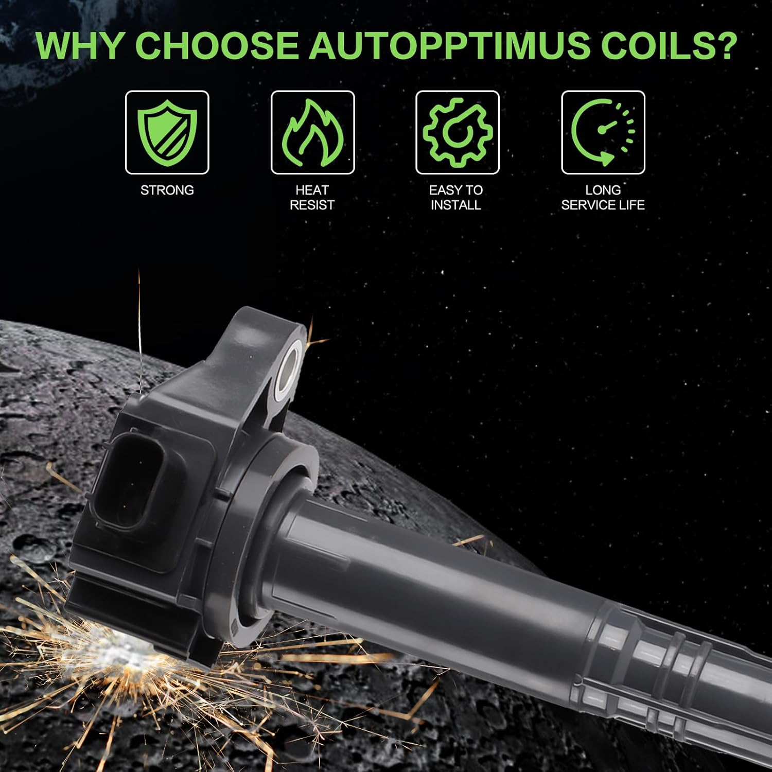 UF712 Ignition Coils Pack and Spark Plugs Set of 4 Compatible with Acura ILX TLX Honda Accord CR-V - 2.4L L4 Replaces GN10732 C-867 36-8259 UF712