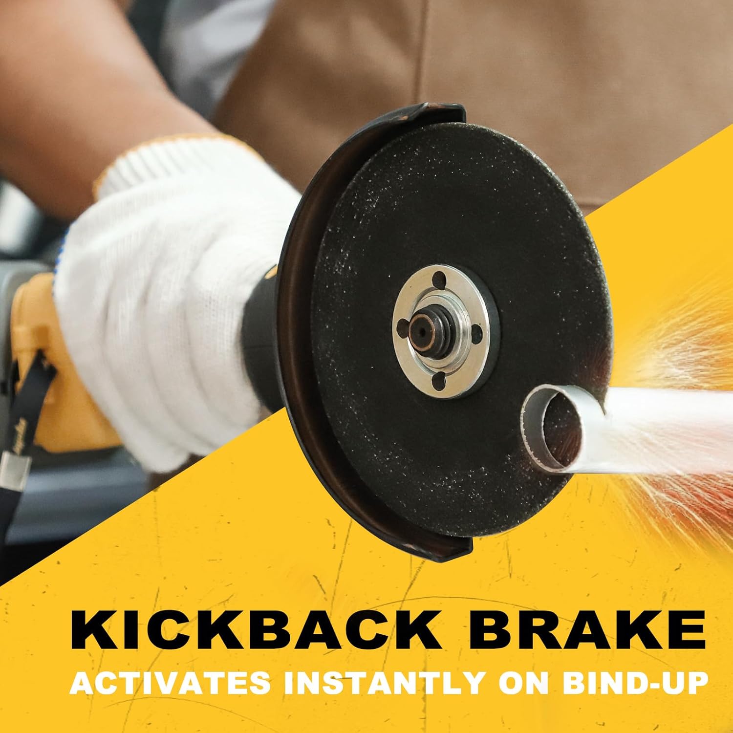 Cordless Angle Grinder Compatible with Dewalt 20V MAX Battery, 9600RPM Brushless Metal Grinder Tool, 4-1/2 Inch, w/4.0Ah Battery, Kickback Brake, 3 Vairable Speed, Slide Switch, Auxiliary Handle