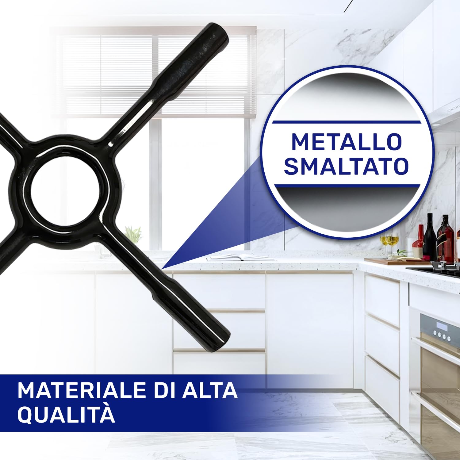 Porta Fornello Universale Antiscivolo – Riduttore Per Moka E Pentole Piccole, In Metallo, Diametro 6,1 Cm