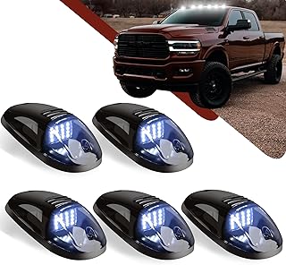 5Pcs Cab Lights 12V 16 LED Smoke Roof Cab Marker Lights Roof Running Lights ford f350 cab lights ford F250 F350 F450 F550 1999-2016 Super Duty Pickup White