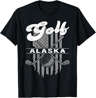Golf Alaska, Fun American Flag State Golfing Gift Women Men T-Shirt