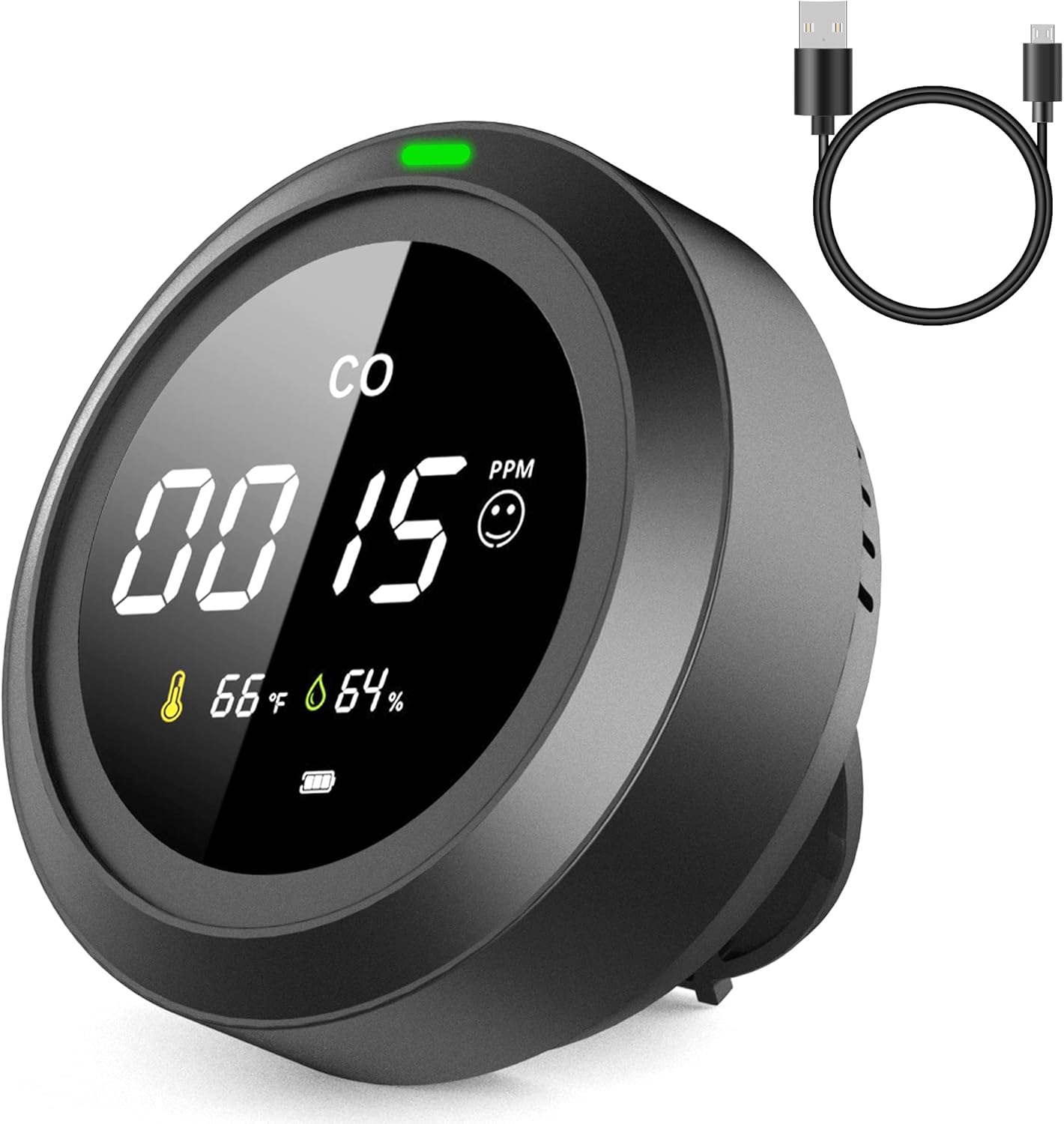 HAKINAKU Portable Carbon Monoxide Detector [3in1] Air Quality Monitor/Temperature/Humidity/Gas