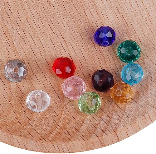 Miniatura 4 de Cuentas espaciadoras de vidrio de cristal de 0.157 in facetadas para hallazgos de fabricación de joyas con caja de contenedor de plástico (1000