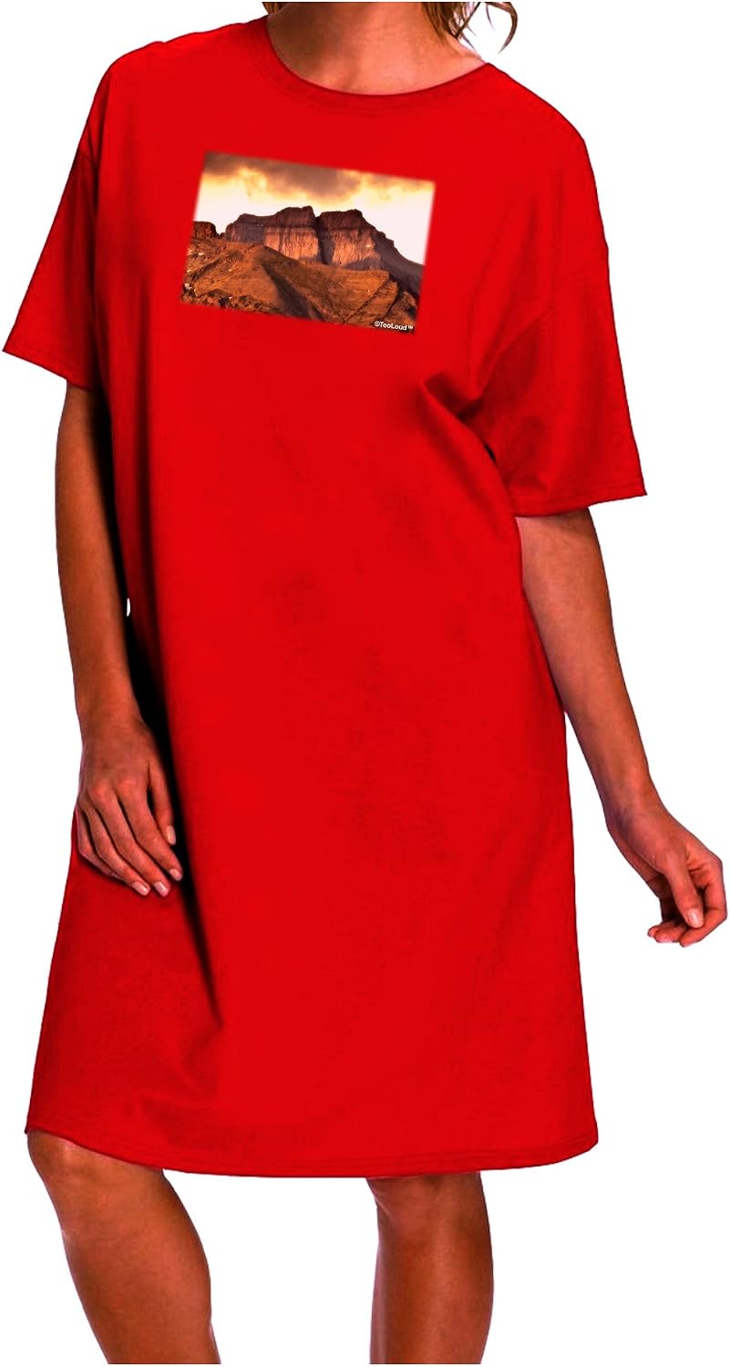 TOOLOUD San Juan Mountain Range Adult Short Sleeve Women's Night Shirt Dress