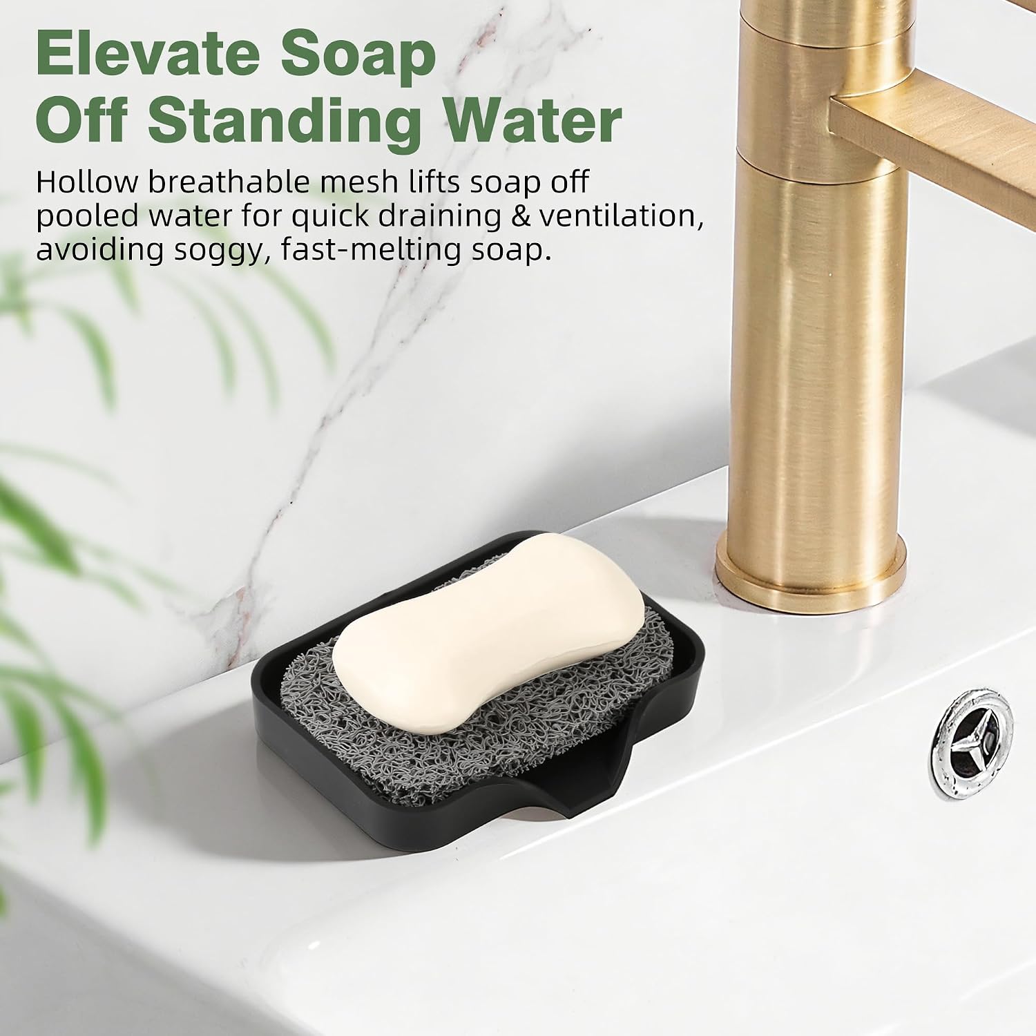 4 Pack Gray Soap Saver Pads PVC Bathroom Soap Dishes， Non-Slip Shower Soap Holder Mat for Bathroom Kitchen Sink Shower Tub